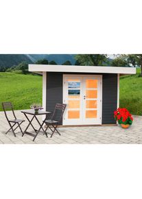 Wolff Gartenhaus »Relax Lounge C« grau anthrazit-naturbelassen