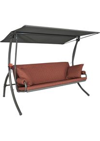 Angerer FREIZEITMÖBEL Hollywoodschaukel »Elegance Joy«, inkl. Auflagen und Zierkissen grau grau + terracotta