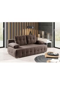 WERK2 Schlafsofa »Indigo«, 2-Sitzer Sofa und Schlafcouch mit Federkern & Bettkasten braun tabak