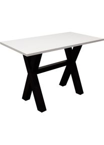 Mäusbacher MÄUSBACHER Bartisch, Gestell in X-Form (Breite 120, 140 oder 160 cm) schwarz schwarzstahl/weiß matt + schwarzstahl