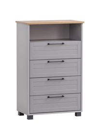 Schildmeyer Garderobenschrank »Jelda«, Breite 62, 4 cm grau platingrau/eichefarben Griffe und Beschläge aus Metall