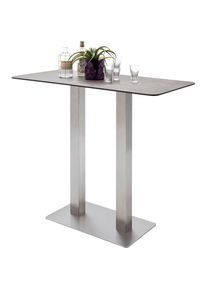 MCA furniture Bartisch »Zarina«, Bartisch mit Glaskeramik Tischplatte mit Edelstahl Gestell braun Mokka + Edelstahl