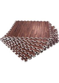 Gorilla Sports Bodenschutzmatte &raquo;Schutzmattenset mit acht Teilen Holzoptik Dunkel&laquo;, (Set, 8 St.) braun Bodenmatten