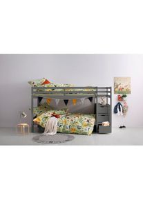 Lüttenhütt LÜTTENHÜTT Etagenbett »Alpi«, Kiefernholz, Etagenbett, inklusive Lattenrost, Liefefläche 90x200 cm grau grau + grau