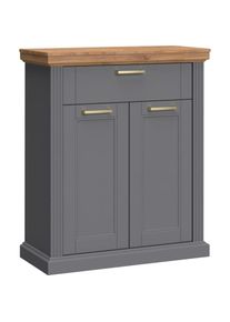 Home Affaire Schuhschrank »Tara«, hochwertig UV lackiert, Soft-Close-Funktion grau graphit matt/Pacific Walnut