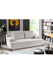 WERK2 Schlafsofa »Rosso«, 2-Sitzer Sofa und Schlafcouch mit Federkern & Bettkasten beige Sand