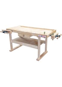 HOLZMANN-MASCHINEN HOLZMANN Werkbank »WB160L«, Höhe/Länge: 82x160 cm, inkl. 2 Hobelbankzangen beige natur