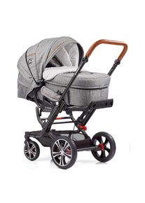 Gesslein Kombi-Kinderwagen &raquo;F6 Air+ mit Tragetasche C2 Compact, Grau meliert/Stern klein&laquo;, Design & Handarbeit aus Deutschland schwarz Kinderwagen