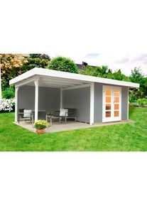 Wolff Gartenhaus »Relax Lounge C«, (Set) grau grau-naturbelassen