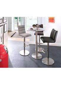 MCA furniture Bartisch »Zarina«, Bartisch mit Glaskeramik Tischplatte mit Edelstahl Gestell grau Hellgrau + Edelstahl