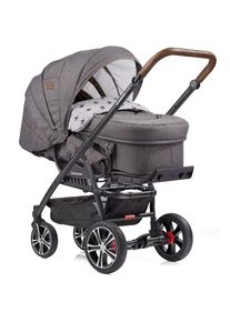Gesslein Kombi-Kinderwagen »F4 Air+, schwarz/tabak, grau meliert/Stern grau meliert«, mit Tragetasche C2 Compact; Design & Handarbeit aus...