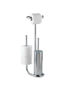 Wenko WC-Garnitur »Universalo«, aus Edelstahl, integrierter Toilettenpapierhalter und WC-Bürstenhalter grau chrom