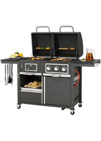Tepro Gasgrill »Kohle-Gas-Kombi Toronto«, BxTxH: 173x65x116, 5 cm grau Grills