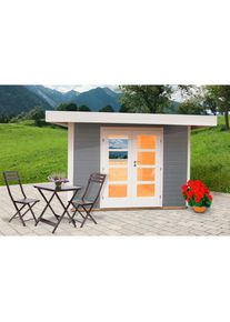 Wolff Gartenhaus »Relax Lounge C« grau grau-naturbelassen