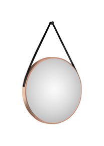Talos Wandspiegel, dekorativer runder Spiegel mit Aluminiumrahmen, Ø 80 cm rosegold kupfer