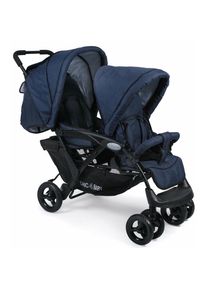 CHIC 4 BABY CHIC4BABY Geschwisterwagen »Duo, navy«, mit feststellbaren Doppelschwenk-Vorderrädern blau Kinderwagen