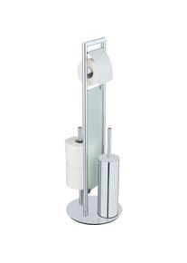 Wenko WC-Garnitur »Sulmona«, aus Edelstahl-Polypropylen, mit Silikon-Bürstenkopf farblos silber, transparent