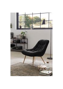 Salesfever Relaxsessel, mit XXL-Steppung, mit schwarzen oder naturfarbenen Beinen braun schwarz/holzfarben