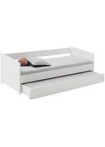 Relita Funktionsbett »Funktionsbett Nina«, Funktionsbett mit Bettschublade, Buche massiv lackiert weiß Buche massiv weiß lackiert
