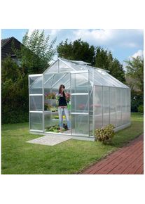 Konifera Gewächshaus »Calisto 9900«, (Set, mit Fundamentrahmen) silberfarben Gewächshäuser