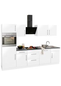 Wiho-Küchen WIHO KÜCHEN Küchenzeile »Cali«, ohne E-Geräte, Breite 280 cm grau made_in_germany Weiß Glanz/Granitgrau