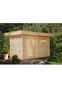 Wolff Saunahaus »MIKKO 70«, ohne Ofen beige natur