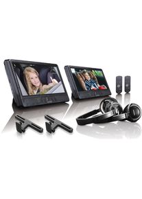 Lenco Portabler DVD-Player »DVP-1045 - port. 10 DVD-Player Set mit Doppellaufwerk/ Kopfhörer«, Haltergungen & Kopfhörer im Lieferumfang schwarz Zu...