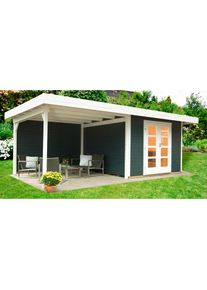 Wolff Gartenhaus »Relax Lounge C«, (Set) grau anthrazit-naturbelassen