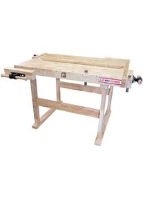 HOLZMANN-MASCHINEN HOLZMANN Werkbank »WB155TWIN«, Höhe/Länge: 86x155 cm, inkl. 4 Hobelbankzangen beige natur