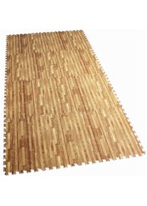 Gorilla Sports Bodenschutzmatte &raquo;Schutzmattenset mit acht Teilen Holzoptik&laquo;, (Set, 8 St.) braun Bodenmatten