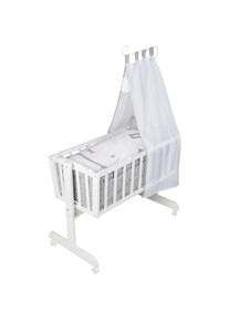Roba® Stubenbett »Komplettwiegenset Miffy«, (7 tlg.) grau weiß/grau