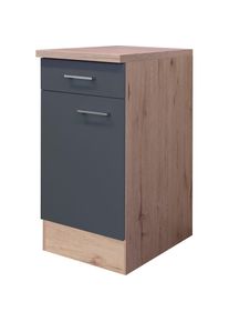 Flex-Well Unterschrank »Morena«, (B x H x T) 40 x 85 x 60 cm grau Basaltgrau / San Remo Eiche