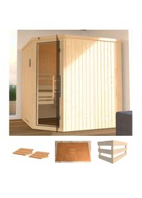 Weka Sauna »Varberg 3«, ohne Ofen beige natur
