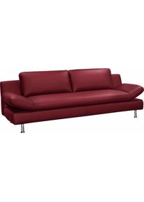 Places of Style 3-Sitzer »Redding«, in Naturleder rot
