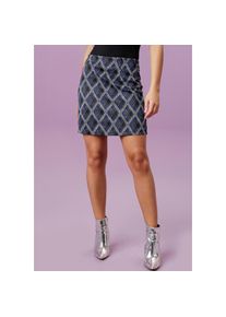 Aniston CASUAL Minirock, im extravagantem Karo-Dessin blau 44 blau-wollweiß-schwarz-kariert Damenrock aus elastischem Jacquard