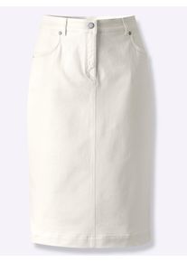 WITT Damen Bleistiftrock in hochwertiger Baumwoll-Qualit&auml;t, ecru, Gr&ouml;&szlig;e 23, 91% Baumwolle, 6% Polyester, 3% Elasthan