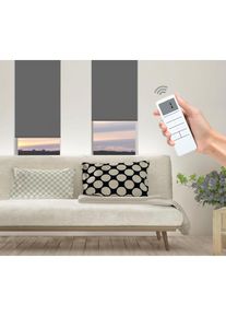 GOOD LIFE Elektrisches Rollo »Vau - SMART HOME«, abdunkelnd, energiesparend, ohne Bohren, mit Fernbedienung grau anthrazit/weiß + weiß