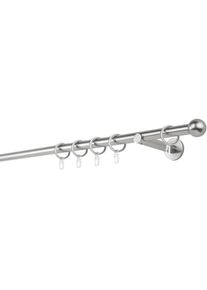 mydeco Gardinenstange »20mm Ball Wandträger 12 cm«, 1 läufig-läufig, Fixmaß silberfarben edelstahlfarben