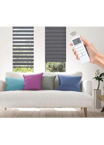 GOOD LIFE Elektrisches Rollo »Aline - SMART HOME«, Lichtschutz, ohne Bohren, mit Fernbedienung grau anthrazit/weiß + weiß