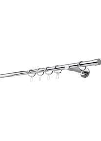 mydeco Gardinenstange »20mm Cap Wandträger 12 cm«, 1 läufig-läufig, Fixmaß grau chromfarben