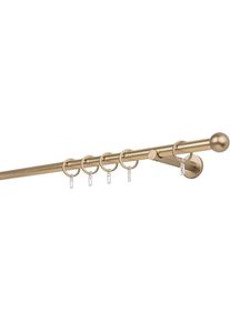 mydeco Gardinenstange »20mm Ball Wandträger 12 cm«, 1 läufig-läufig, Fixmaß grau messingfarben