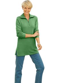 Damen Longsweatshirt mit Umlegekragen apfel