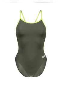 arena, Femmes Maillot de bain 'LACE BACK SOLID', pomme / sapin / blanc