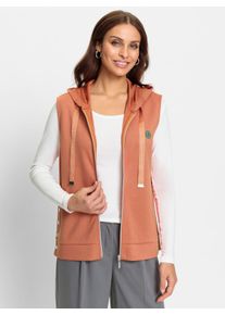 WITT Damen Sweatweste mit Druckkn&ouml;pfen an den Seitenschlitzen, papaya, Gr&ouml;&szlig;e 46, 50% Modal, 44% Polyester, 6% Elasthan