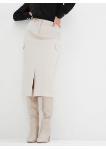 WITT Damen Cargorock mit Gehschlitz vorne, champagner, Größe 48, 94% Polyester, 6% Elasthan