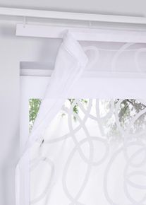 Transparentes Raffrollo mit Druck mit recyceltem Polyester in weiss, 140x60 cm, bonprix