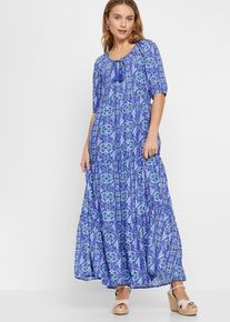 Bedrucktes Maxikleid aus nachhaltiger Viskose in blau, Grösse 44, bonprix