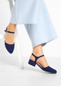 Slingpumps mit niedrigem Absatz in blau, Gr&ouml;sse 38, bonprix