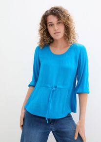 Crinkle-Tunika aus softer Viskose in blau, Grösse 56, bonprix