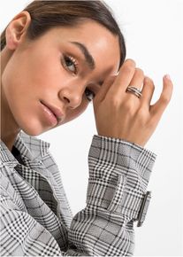 Ring veredelt mit Glaskristallen in silber, Gr&ouml;sse 21, bonprix